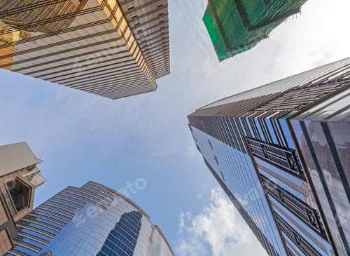 Preview: Looking Up Office Building Skyscrapers In Hong Kong