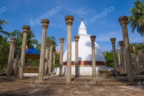 Preview: The Ancient Stupa Of Ambastal Dagoba (Sila Cetiya) Is A Close-Up On A Sunny Day. Mihintale, Sri