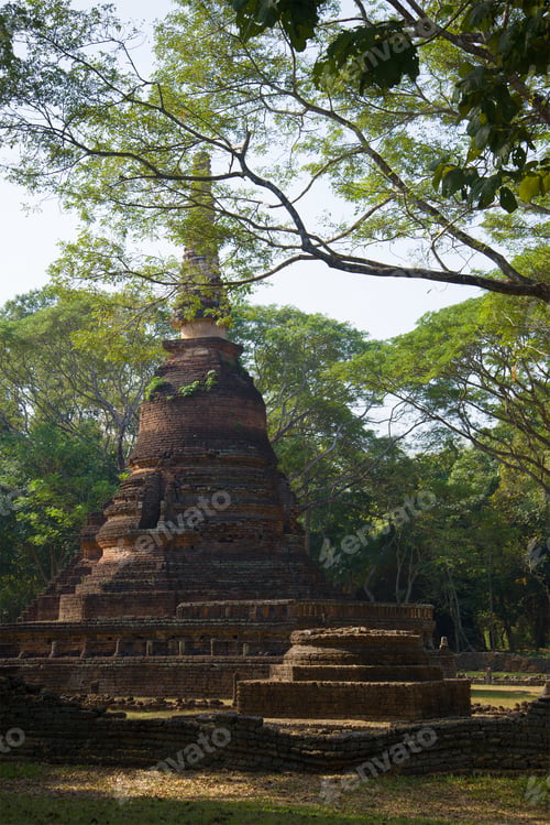 Preview: Ancient Chedi Of Buddhist Temple Wat Nang Phaya In The Historical Park Of Si Satchanalai. Thailand