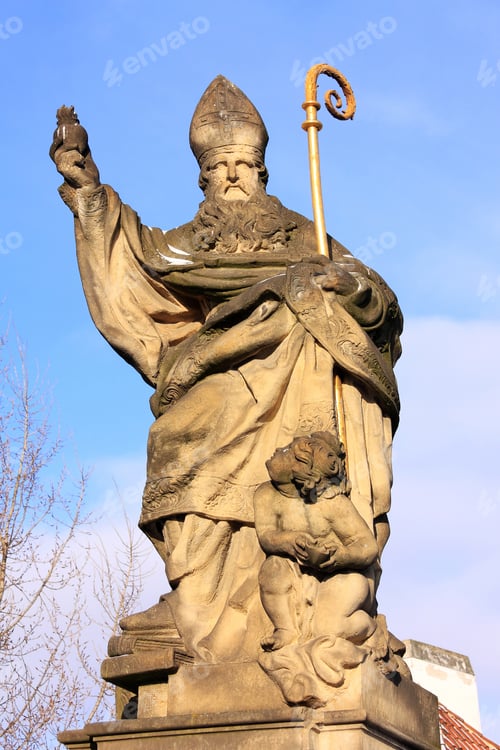Preview: Baroque Statue On The Prague Charles Bridge, Czech Republic