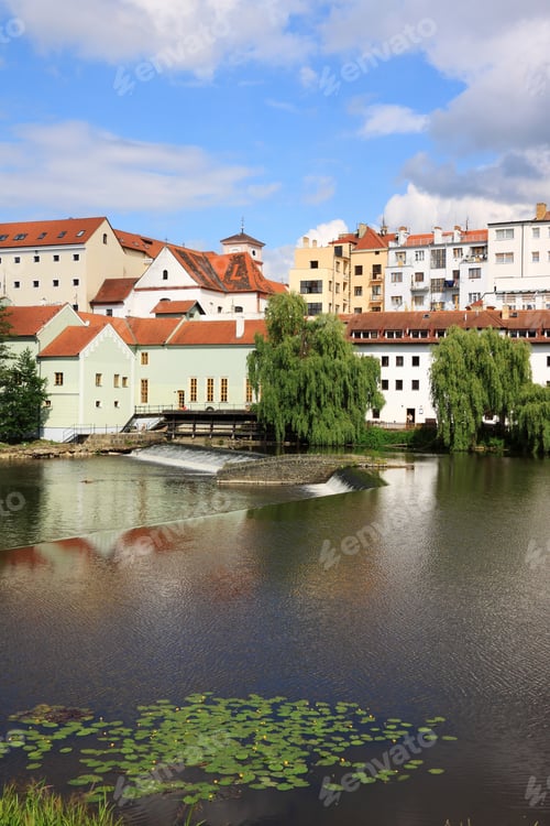 Preview: The Colorful Medieval Town Pisek In Czech Republic Above The River Otava