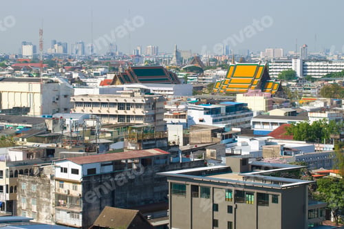 Preview: View Of Bangkok From The Top Of The Temple Of The Golden Mountain (Wat Saket). Thailand