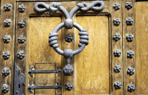 Preview: Aged Wooden Door Knob, Construction And Architecture