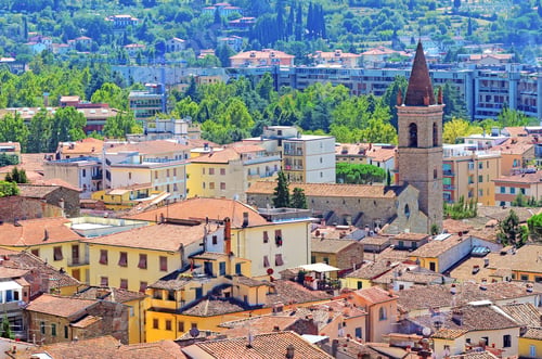 Preview: Panorama Of The Beautiful City Of Arezzo In Tuscany - Italy