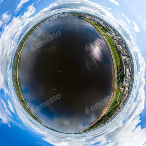 Preview: Rybinsk, Russia. View Of The Embankment Of The City Of Rybinsk And The Bridge Over The Volga River