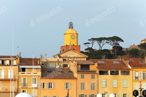 Preview: Clock And Bell Tower At Church In Saint Tropez
