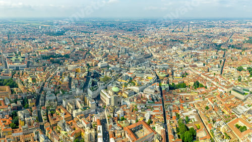 Preview: Milan, Italy. Aerial View Of The Historic City Center