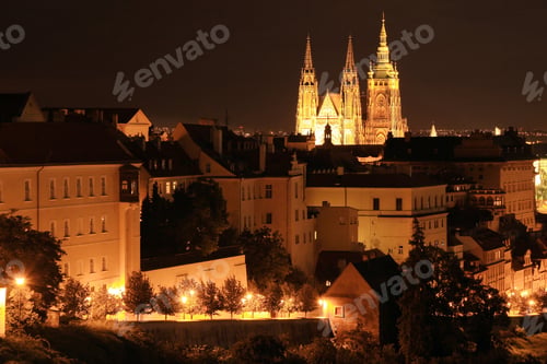 Preview: The View On Prague Gothic Castle In The Night