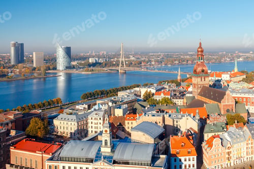 Preview: View Of The Town And The Daugava River From The Height Of The Observation Platform Of The Church Of