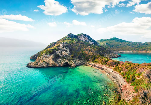 Preview: Amazing Spring View Of Pirates Bay, Porto Timoni, Afionas Village Location. Picturesque Morning