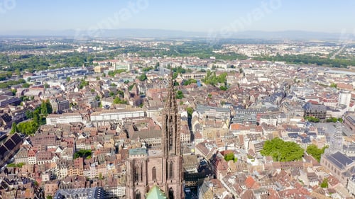 Preview: Strasbourg, France. The Historical Part Of The City, Strasbourg Cathedral, Aerial View
