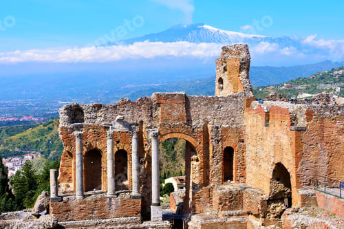 Preview: Greek Thegreek Theater In Taormina Sicily Italyater In Taormina Sicily Italy