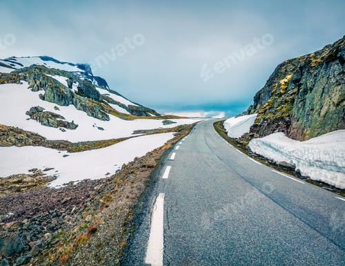 Preview: Traveling On The Famous Aurlandsvegen - Mountain Road (Bjorgavegen), Aurland In Sogn Og Fjordane