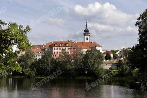 Preview: Colorful Royal Medieval Town Pisek Above The River Otava, Czech Republic