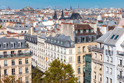 Preview: Picturesque Aerial View Of The City And The Roofs In The Early Morning. Paris, France.