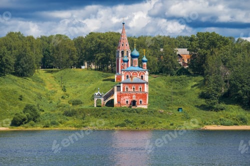 Preview: View Of The Old Church Of The Kazan Icon Of The Mother Of God On The Banks Of The Volga River On A