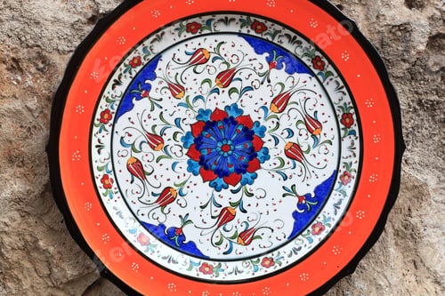 Preview: Details Of Arabic Plate On A Wall Background