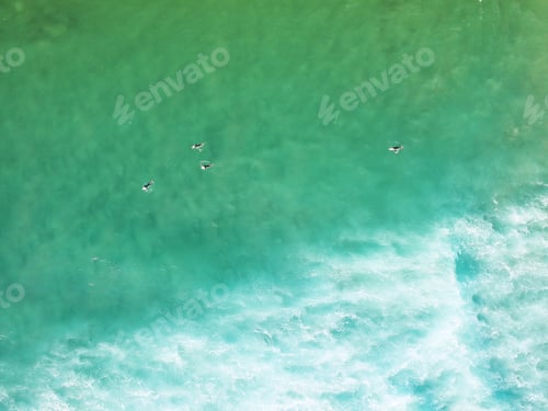 Preview: Aerial View From Surfers. Drone Photo. Surf Spot