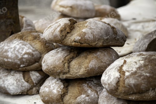 Preview: Healthy Wholemeal Bread With Flour And Fruits, Food And Nutrition