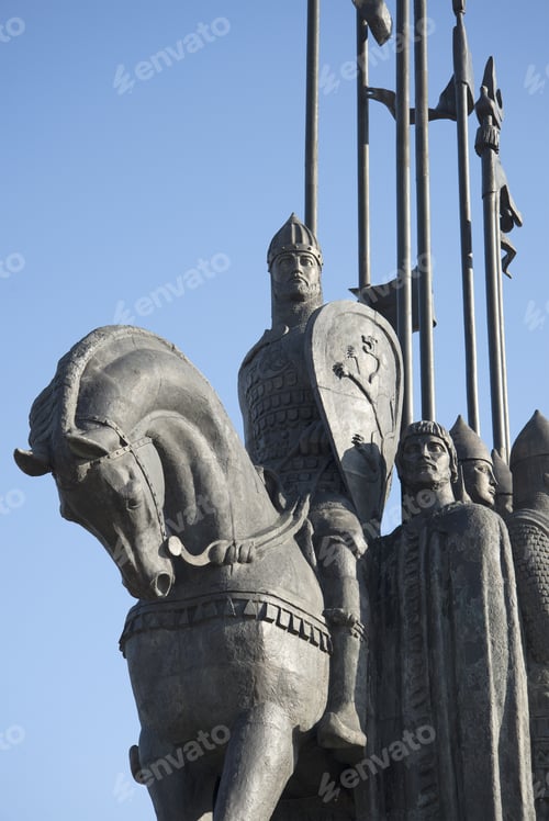 Preview: Pskov, Russia - February 23, 2015: Prince Alexander Nevsky With The Army. A Fragment Of The