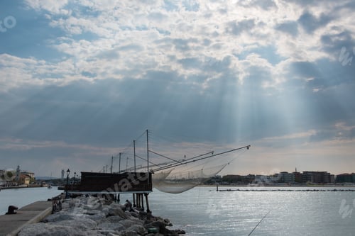Preview: Fishing Huts In The Canal Harbor Of Cesenatico. Romagna Coast