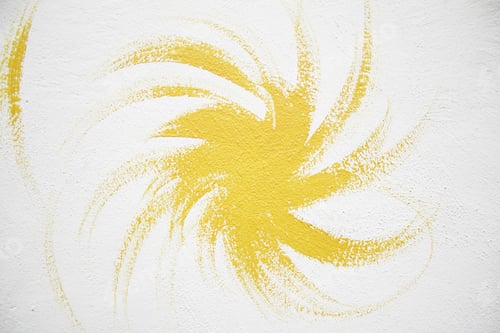 Preview: Spiral Urban Yellow Paint On Wall Decoration