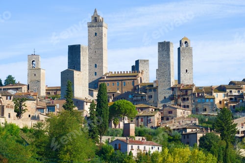 Preview: Medieval Towers Of San Gimignano On A Sunny September Day. Tuscany, Italy