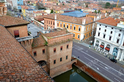 Preview: Panorama Seen From The Este Castle Ferrara Italy