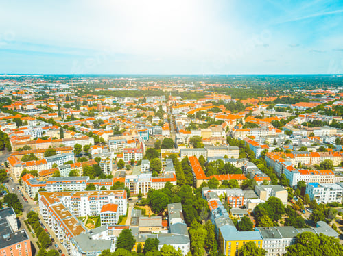 Preview: Cityscape Overview About Berlin With Sunlight On The Top