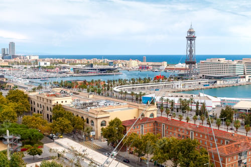 Preview: Barcelona. The Cable Car To The Top Of The Hill Of Montjuic.