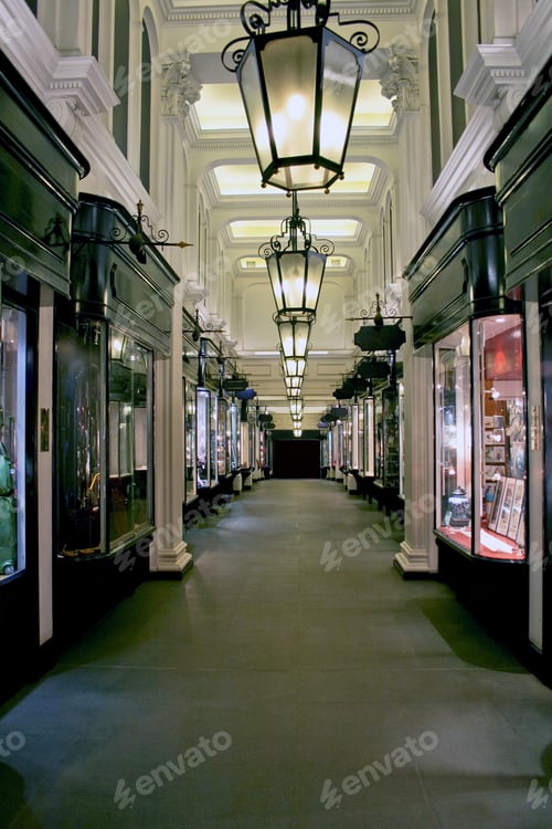 Preview: Victorian Old Style Arcade Shopping Mall Corridor