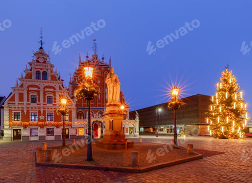Preview: Riga. Christmas Tree At The Town Hall Square.
