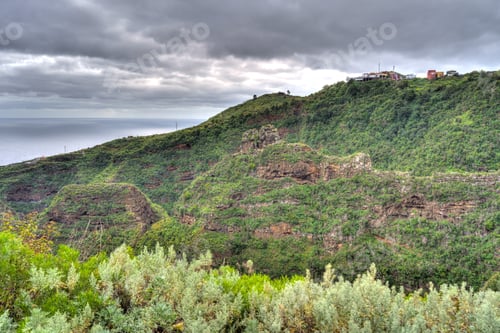 Preview: La Palma Island, Vegetation And Volcanic Landscape, Hdr Image