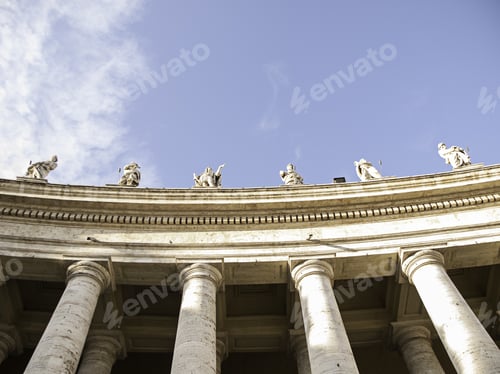 Preview: Stone Walls In Vatican With Religious Figures, Construction