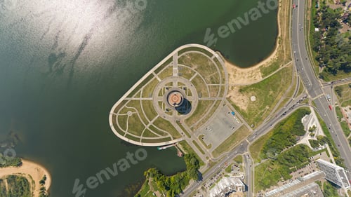 Preview: Kazan, Russia. Aerial View Of The Central Districts Of Kazan. Flight Over The Kazanka River