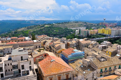 Preview: View From The Bell Tower Of The Cathedral San Giovanni Battista Ragusa Sicily Italy