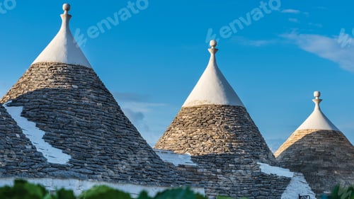 Preview: Trulli Of The Itria Valley. Details In The Sky. Puglia, Italy.
