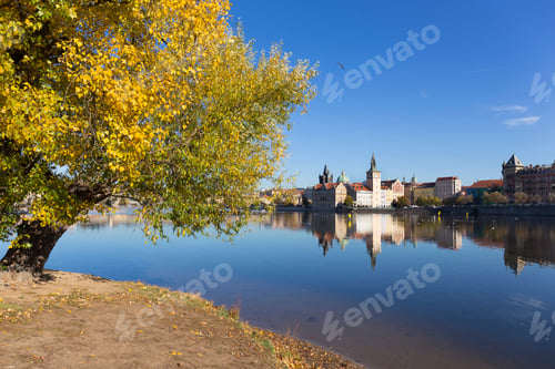 Preview: Colorful Autumn Prague Old Town Above River Vltava, Czech Republic