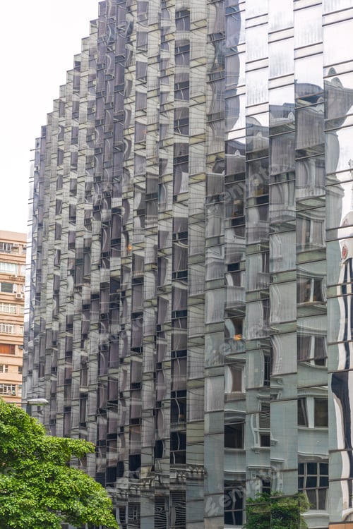 Preview: Modern Glass Building Skyscraper In Hong Kong