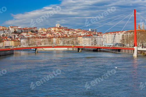 Preview: The City Embankment Along The Saone River On A Sunny Day. Lyon. France.