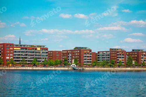Preview: Brick Apartment Buildings On A Lake
