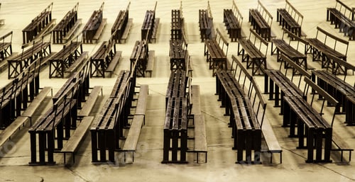 Preview: Wooden Church Pews In Religious Sanctuary, Christianity