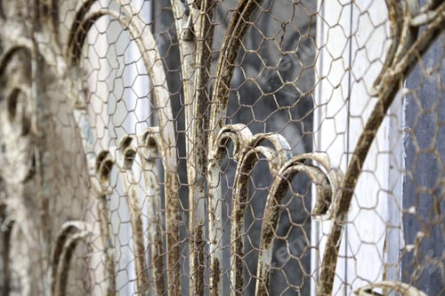 Preview: Rusty Wrought Iron Fence, Construction