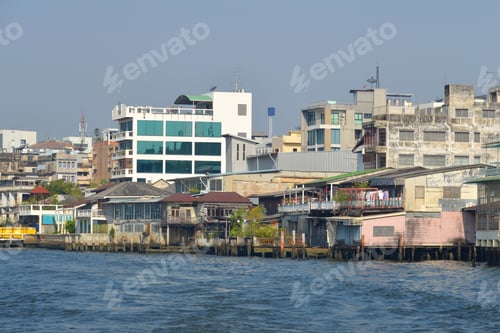 Preview: Urban Landscape. The View From The Chao Phraya River, Bangkok, Thailand