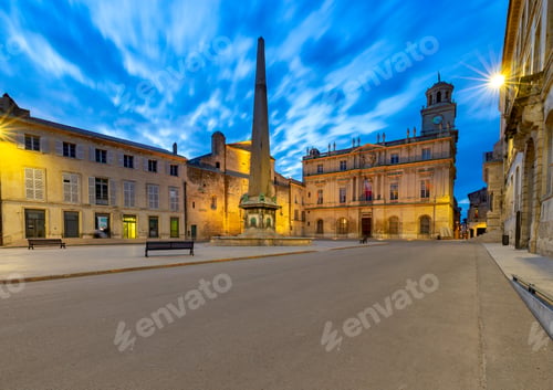 Preview: Arles. Republic Square And City Hall At Sunset.