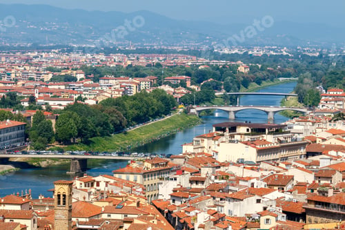 Preview: View Of Florence From The Bell Tower Of The Duomo Giotto'S Campanile.