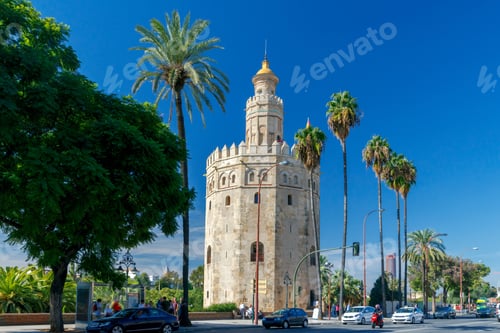 Preview: Golden Tower Torre Del Oro On The Banks Of The Guadalquivir River. Sevilla. Andalusia. Spain.