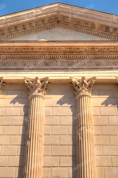 Preview: Nimes, France : Maison Carree Roman Landmark, Hdr Image