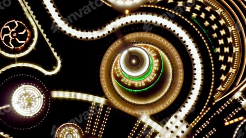 Preview: Krasnodar, Russia. Public Park - Krasnodar. Flying Over The Park At Night, Aerial View