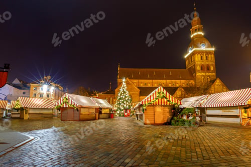 Preview: Christmas Tree On The Dome Square. Riga. Latvia